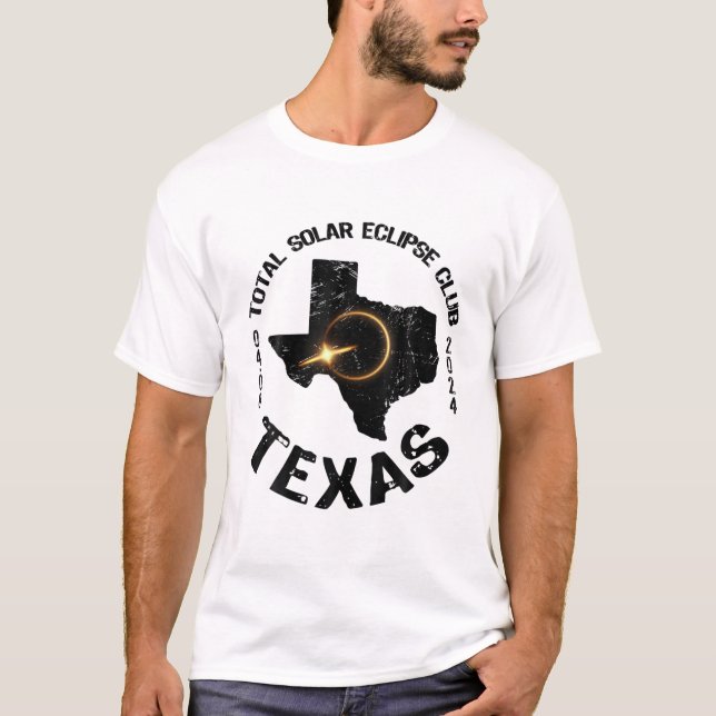 American Total Solar Eclipse Texas 2024 Retro Stat T-Shirt (Vorderseite)