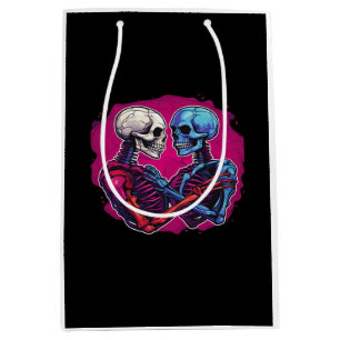 American Traditional Skeleton Holding Hands Tattoo Mittlere Geschenktüte