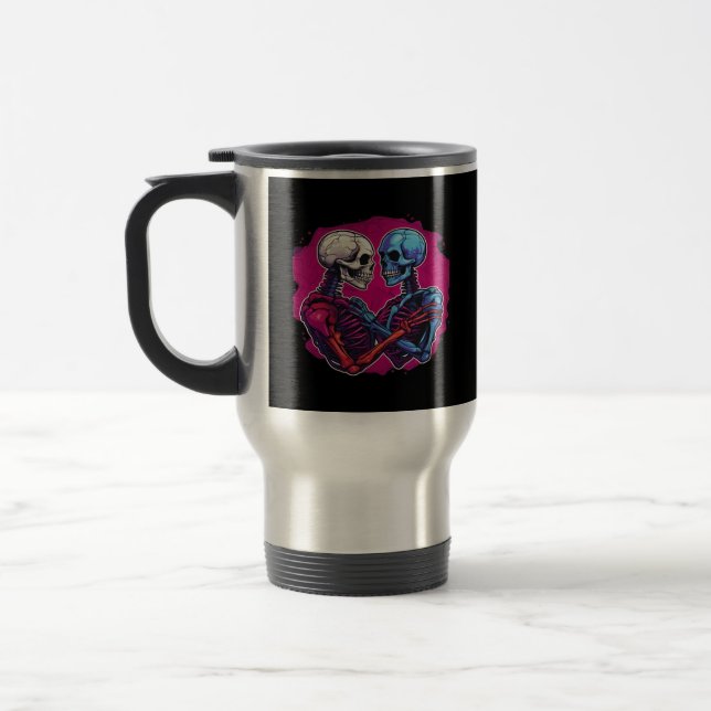 American Traditional Skeleton Holding Hands Tattoo Reisebecher (Links)