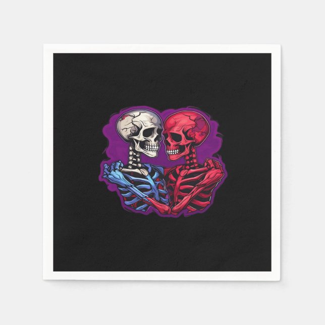 American Traditional Skeleton Holding Hands Tattoo Serviette (Vorderseite)