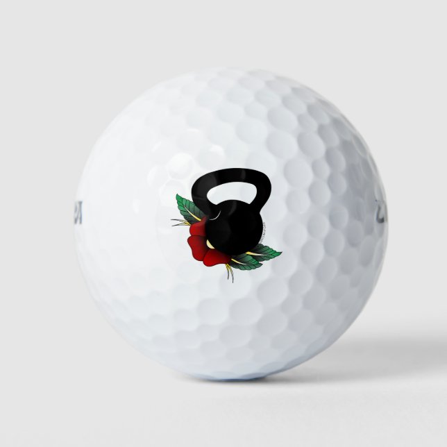 American Traditional Tattoo Blume Kettlebell Golfball (Vorderseite)