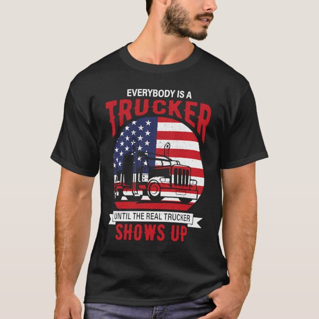 American Trucker Truck Driver Father Dad Husband T-Shirt (Vorderseite)