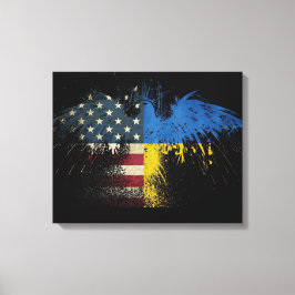 American Ukraine Eagle Flag Canvas Print Leinwanddruck