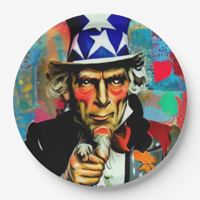 American Uncle Sam Pappteller (Vorderseite)