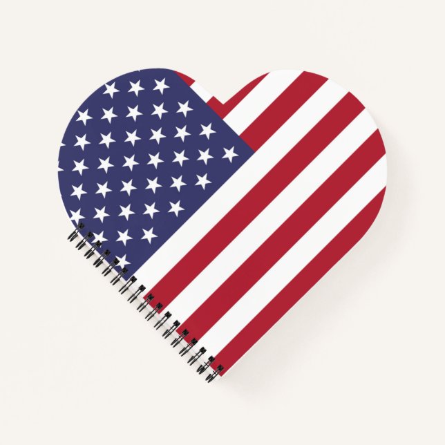 American United Staaten USA Flag Spiral Notebook Notizbuch (Vorderseite)