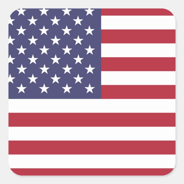 American United Staaten USA Flag Square Sticker (Vorderseite)