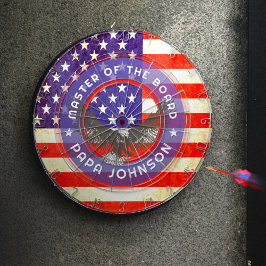 American US flag antiqued style cuustom dart board Dartscheibe