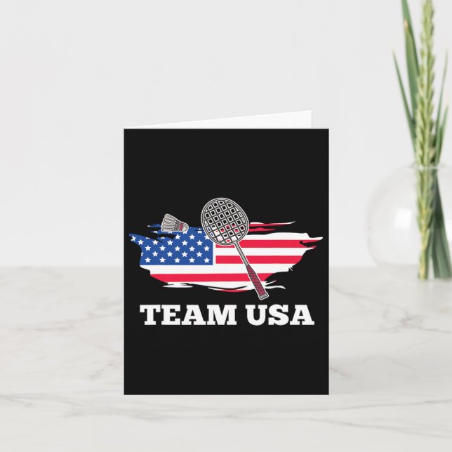 American US Team Shuttle Racket Badminton Player Karte (Vorderseite)
