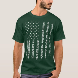 American USA Flag Cow Muster Animal Print Cow T-Shirt