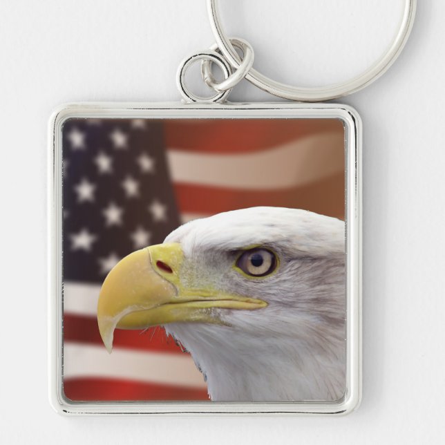 American USA Flag & Eagle Schlüsselanhänger (Vorne)
