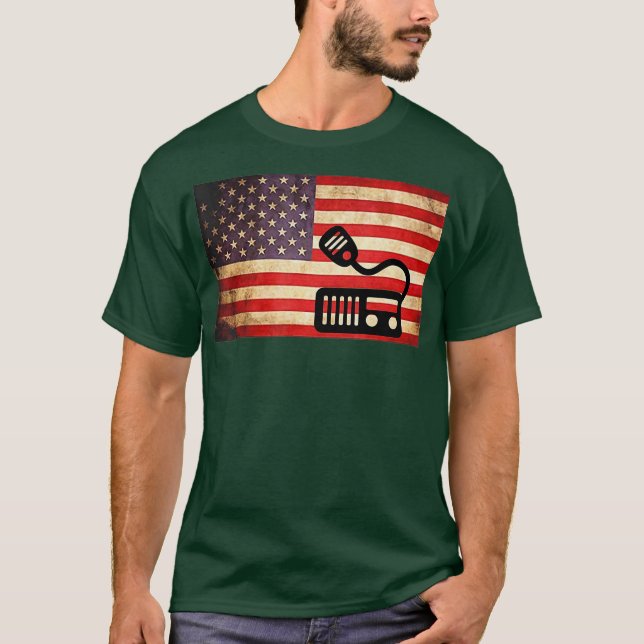 American USA Flag Ham Radio Operator Veteran T-Shirt (Vorderseite)