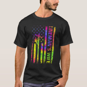 American USA Flag Krass Lineman Ehefrau Electric C T-Shirt