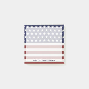 American USA Flag Patriotic 4. Juli Custom Text Post-it Klebezettel