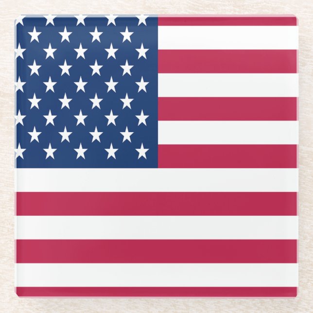 American USA Flag Pride Design-76353 Glasuntersetzer (Vorderseite)