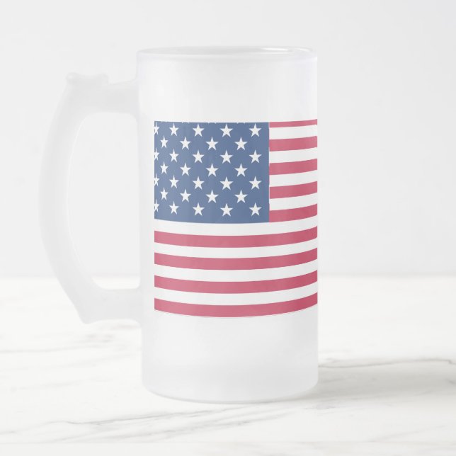 American USA Flag Pride Design-76353 Mattglas Bierglas (Links)