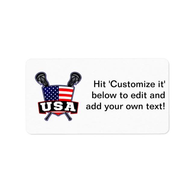 American USA Lacrosse Adressaufkleber (Vorne)