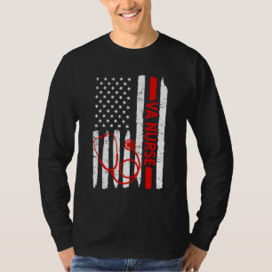 American VA Nurse Stethoscope Cool Black History m T-Shirt