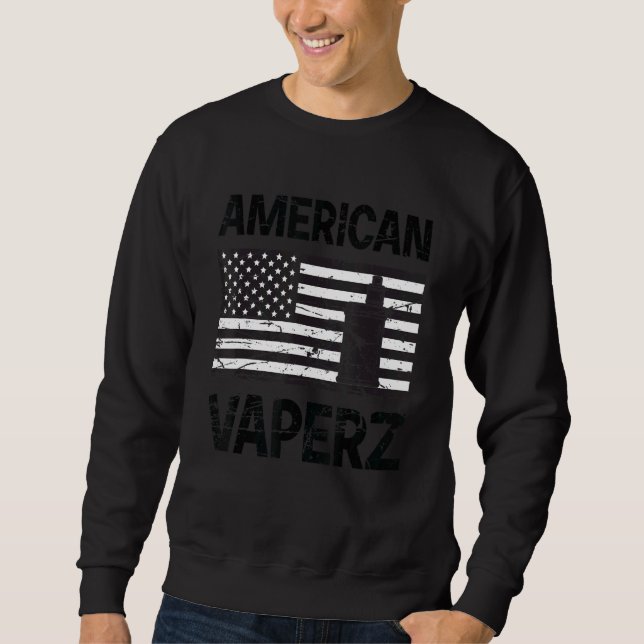 American Vaperz Flag mit Vape Device Sweatshirt (Vorderseite)