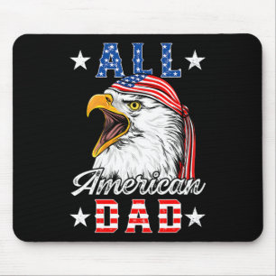 American Vater Adler 4. Juli Vatertag Männer Fraue Mousepad
