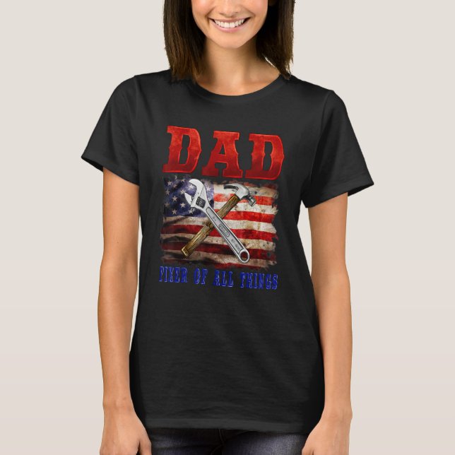 American Vater Fixer aller Dinge Retro Graphic des T-Shirt (Vorderseite)