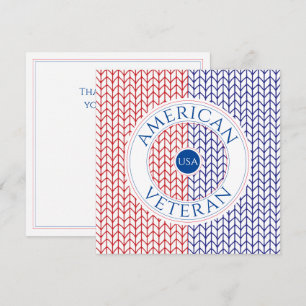 AMERICAN VETERAN 5.25 Carré "Merci" Carte à plat