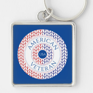 AMERICAN VETERAN Premium Square Schlüsselanhänger