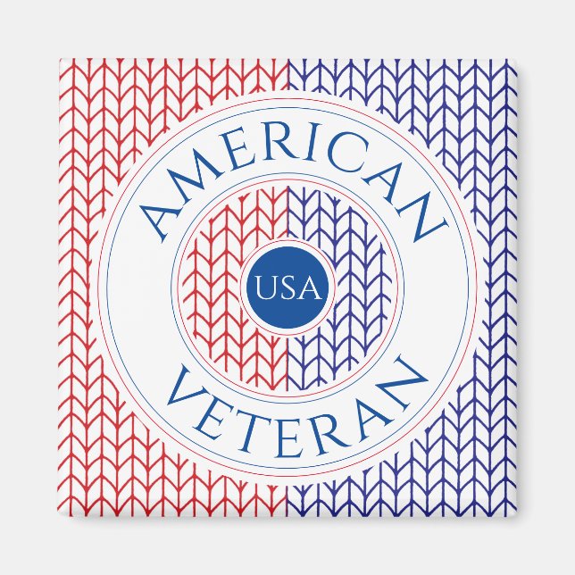 AMERICAN VETERAN Square Magnet (Vorne)