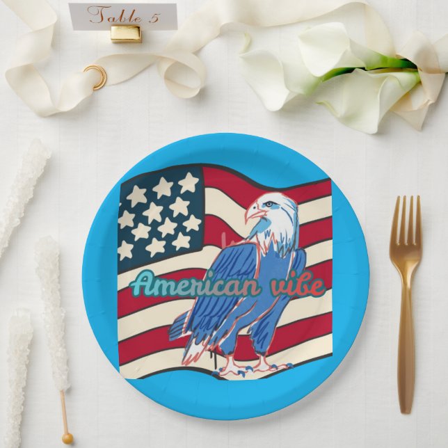 American vibe azure pappteller (Hochzeit)