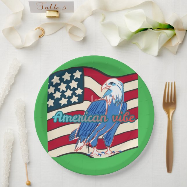 American vibe kelly green  pappteller (Hochzeit)