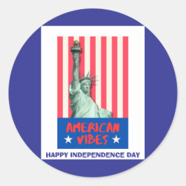 "American Vibes" Statue Liberty Custom Runder Aufkleber