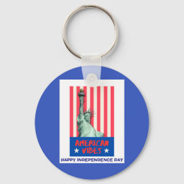 "American Vibes" Statue Liberty Red Stripes Custom Schlüsselanhänger