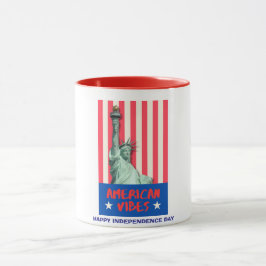 "American Vibes" Statue Liberty Red Stripes Custom Tasse