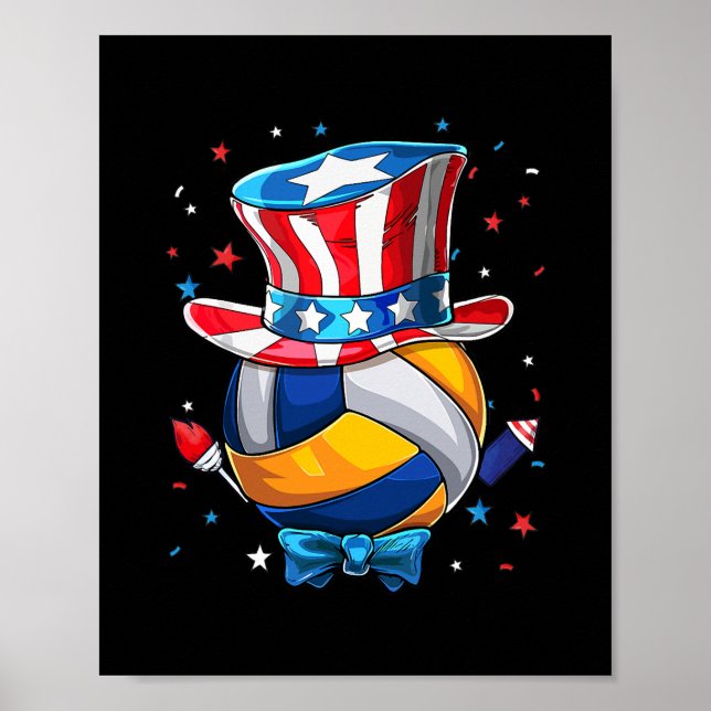 American Volleyball Feuerwerk 4. Juli Poster (Vorne)