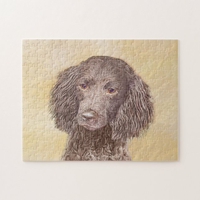 American Water Spanel Malerei - Original Dog Art (Horizontal)