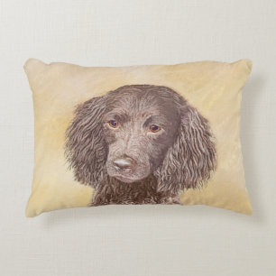 American Water Spanel Malerei - Original Dog Art Dekokissen