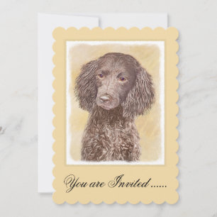 American Water Spanel Malerei - Original Dog Art Einladung