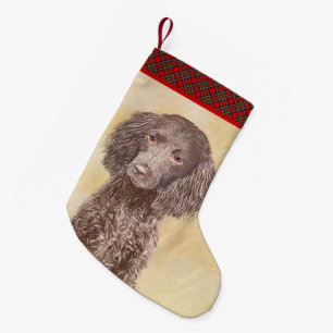 American Water Spanel Malerei - Original Dog Art Kleiner Weihnachtsstrumpf