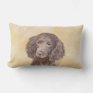 American Water Spanel Malerei - Original Dog Art Lendenkissen