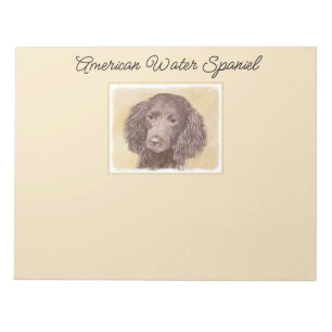 American Water Spanel Malerei - Original Dog Art Notizblock