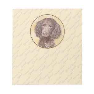 American Water Spanel Malerei - Original Dog Art Notizblock
