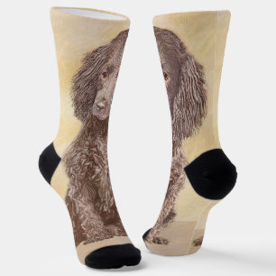 American Water Spanel Malerei - Original Dog Art Socken