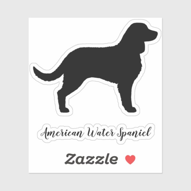 American Water Spanel Silhouette Hunde Rasse Vinyl Aufkleber (Blatt)