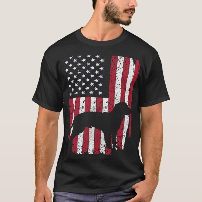 American Water Spaniel Dog Mom Dad  4th Of July US T-Shirt (Vorderseite)
