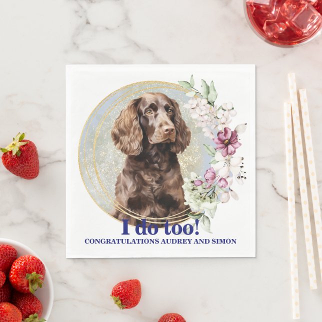 American Water Spaniel Hochzeit Napkins mit Foto Serviette (Beispiel)