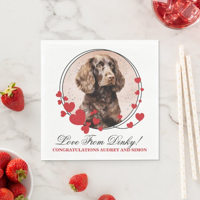 American Water Spaniel Hochzeit Napkins mit Foto Serviette (Beispiel)