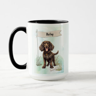 American Water Spaniel Wasserfarben personalisiert Tasse