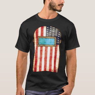 American Welder Shirt US Flag Welding Hood Gift 0