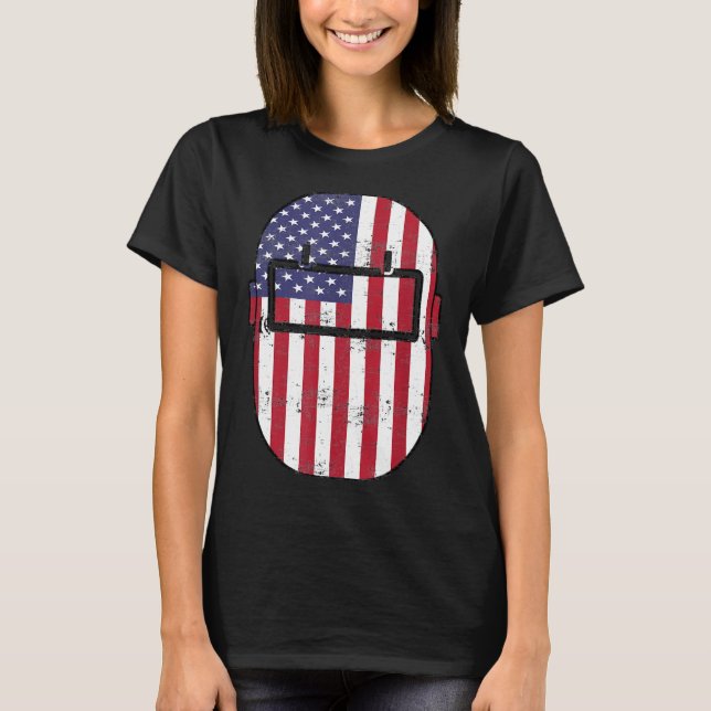 American Welder US Flag Welding Hood Gift 4nftp T-Shirt (Vorderseite)