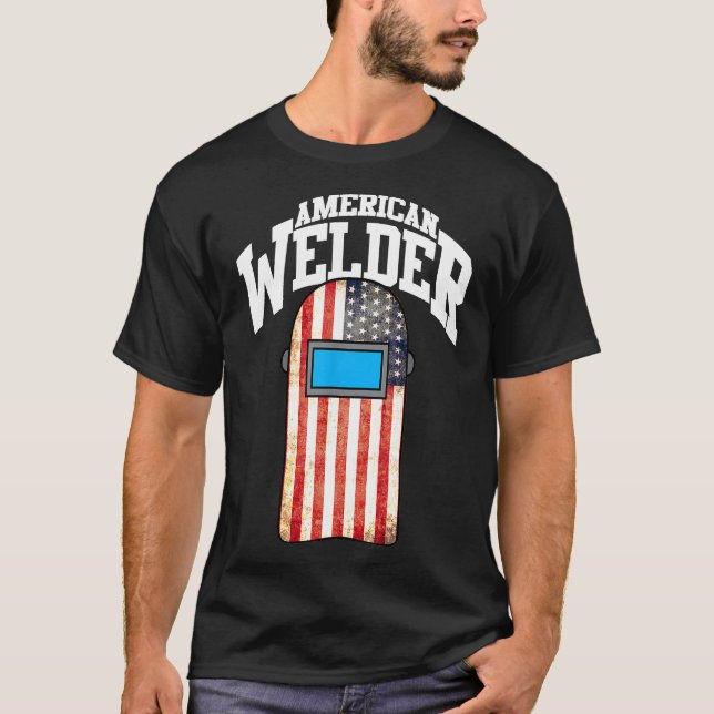 American Welder US Flag Welding Hood Gift Bq13f T-Shirt (Vorderseite)