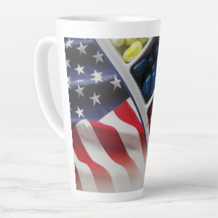 American White Red and Blue White/Gold 22 oz Stein Milchtasse